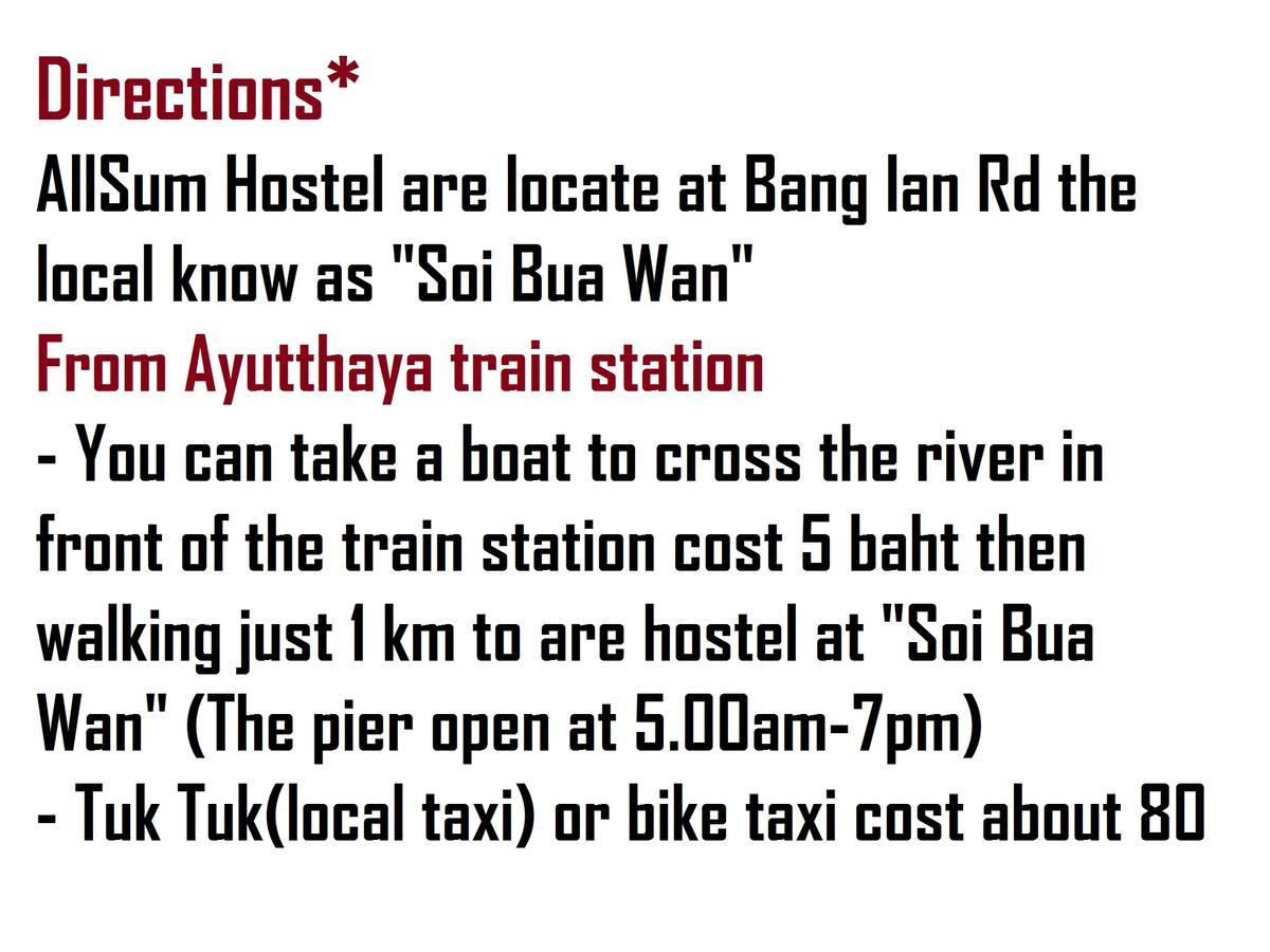 Allsum Hostel Phra Nakhon Si Ayutthaya Luaran gambar